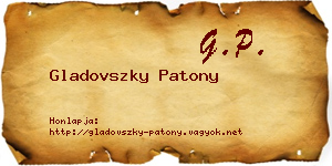 Gladovszky Patony névjegykártya